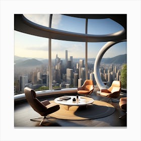 Futuristic Living Room 15 Canvas Print