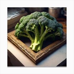 Broccoli In A Frame 3 Canvas Print