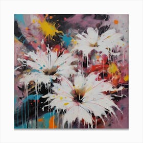 Flower Graffiti Abstract Paint Chaos Color Burst 4 Canvas Print