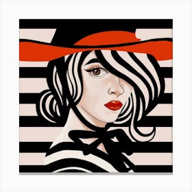 Girl In A Hat Canvas Print