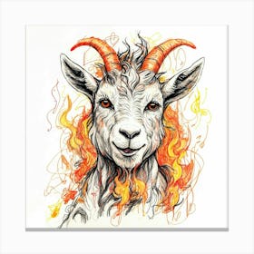 Goat On Fire 33 Canvas Print