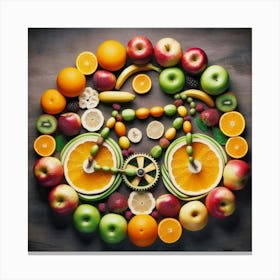 Fruit Arranged In A Circle Canvas Print