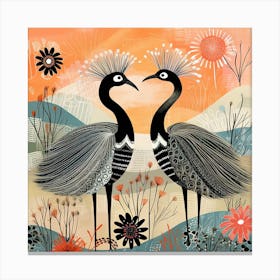 Bird In Nature Emu 3 Canvas Print