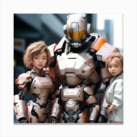 Family Of Robots Canvas Print