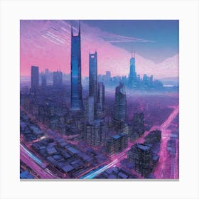 Futuristic Cityscape 139 Canvas Print