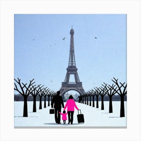 Family In Paris 2 Canvas Print