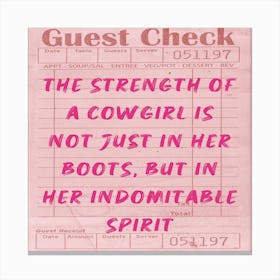 Strength Of A Cowgirl Canvas Print