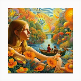 Girl with thee sun Canvas Print