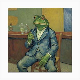 Cigars and Squirrel Tales Frog In A Suit Canvas Print