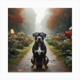 Pit Bull in the Park 4 Print Canvas Print