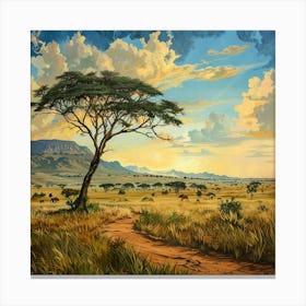 Sunset In The Savannah 5 Canvas Print