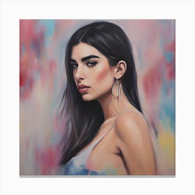 Woman With Long Black Hair Canvas Print