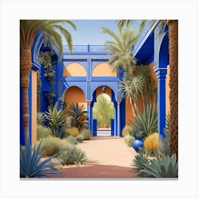 Default Jardin Majorelle Morocco Vintage Botanical Art Print 0 Canvas Print