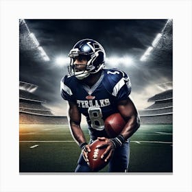 Nfl Player Holding Football Canvas Print