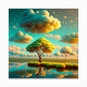 Tree In The Clouds Canvas Print