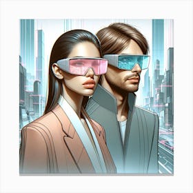 Futuristic Couple 3 Canvas Print