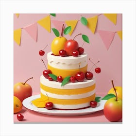 Cake With Fruit 1 Canvas Print