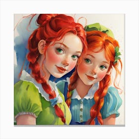 Two Red Haired Girls Canvas Print