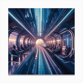 Futuristic Train Station Canvas Print