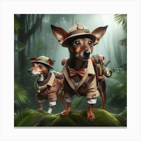 Two Dogs In The Jungle Canvas Print