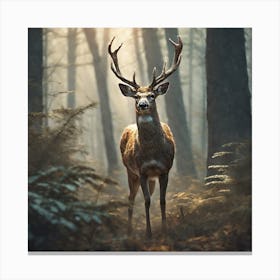 Deer In The Forest 217 Canvas Print