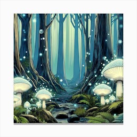 Mystical Mushroom Forest 10 Canvas Print