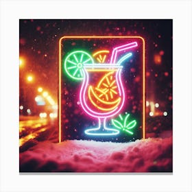 Neon Cocktail Sign Canvas Print