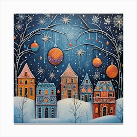 Fairy Christmas Village 1 Canvas Print
