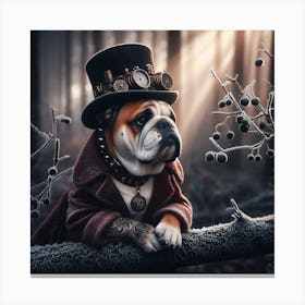 Steampunk English Bulldog Canvas Print