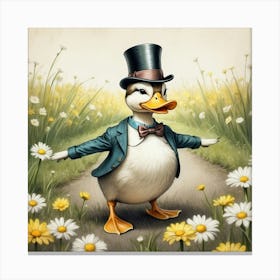 Duck In A Top Hat Canvas Print