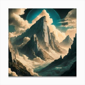 Mountain In The Clouds Canvas Print