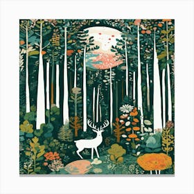 Deer In The Forest 5 Canvas Print