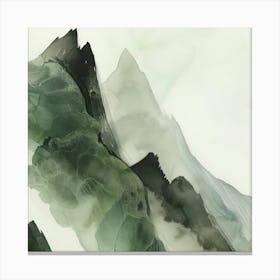 Japanese Watercolour Of Mount Daisen 3 Canvas Print