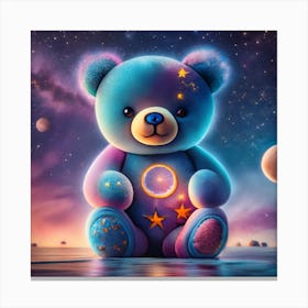 Teddy Bear In Space 4 Canvas Print