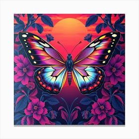 Butterfly At Sunset 4 Canvas Print