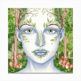 Woman In The Woods Canvas Print