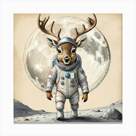 Astronaut Deer 3 Canvas Print