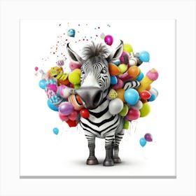 Birthday Zebra Canvas Print