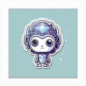 Robot Sticker Art Canvas Print