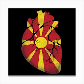 Macedonia Heart Flag Canvas Print