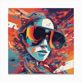 New Poster For Ray Ban Speed, In The Style Of Psychedelic Figuration, Eiko Ojala, Ian Davenport, Sci (7) 1 Canvas Print