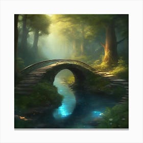 Bridge In the Woods 4 Canvas Print