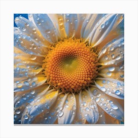 Daisy With Water Droplets 4 Canvas Print