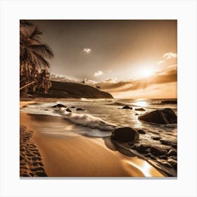 Sunset On The Beach 785 Canvas Print