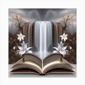 Open Book With Waterfall 1 Canvas Print