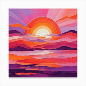 Sunset Over The Ocean 19 Canvas Print