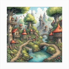 Fairytale Village 1 Canvas Print