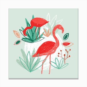 Two Flamingos Canvas Print
