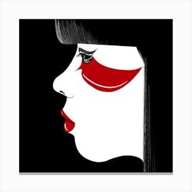 Modern Geisha Square Canvas Print