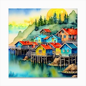 Coastal Village No.1 Canvas Print